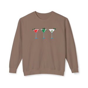 Christmas Martini Sweatshirt Soft Cotton, Relaxed Fit