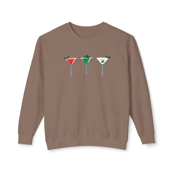 Christmas Martini Sweatshirt Soft Cotton, Relaxed Fit