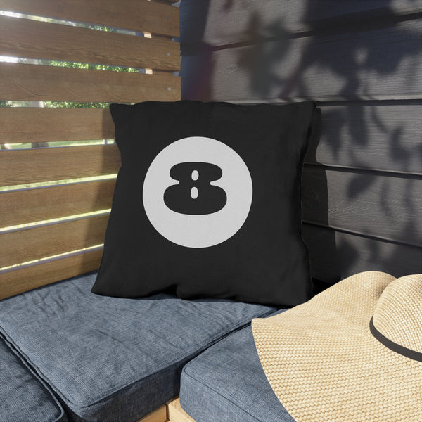 Black 8 Ball Indoor Outdoor Throw Pillow