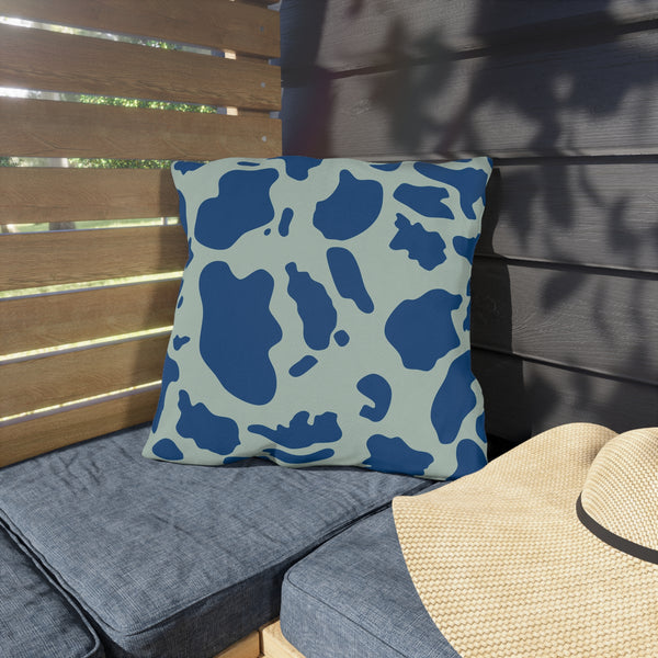 Blue Animal Print Outdoor Indoor Throw Pillow