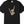 A black short-sleeve crewneck t-shirt featuring a graphic of a skeletal hand making the rock on paper gesture on the chest, displayed against a solid white background.
