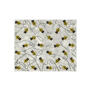 Soft sherpa blanket with 'Buzzing Bees Spring Summer Decorative Throw' design