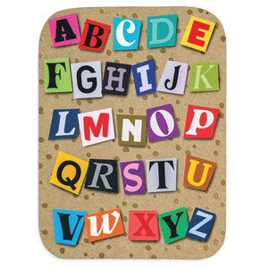 ABC Paper Letters Soft Sherpa Baby Blanket