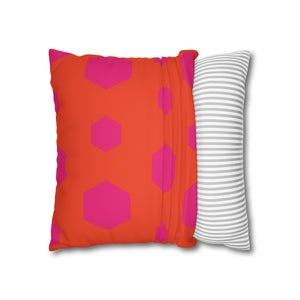 throw pillow with 'Pink & Orange Reversible Cover' design