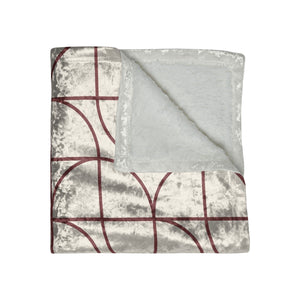 Soft sherpa blanket with 'Red & White Art Deco Decorative Throw' design