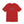 Red t-shirt with embroidered red white and blue text design on a white background