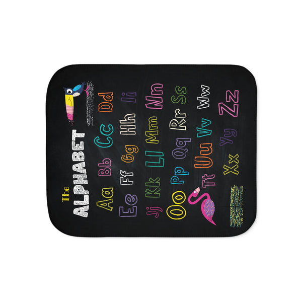 ABC Chalkboard Soft Sherpa Baby Blanket