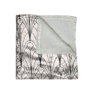White and Black Art Deco Decorative Throw Blanket