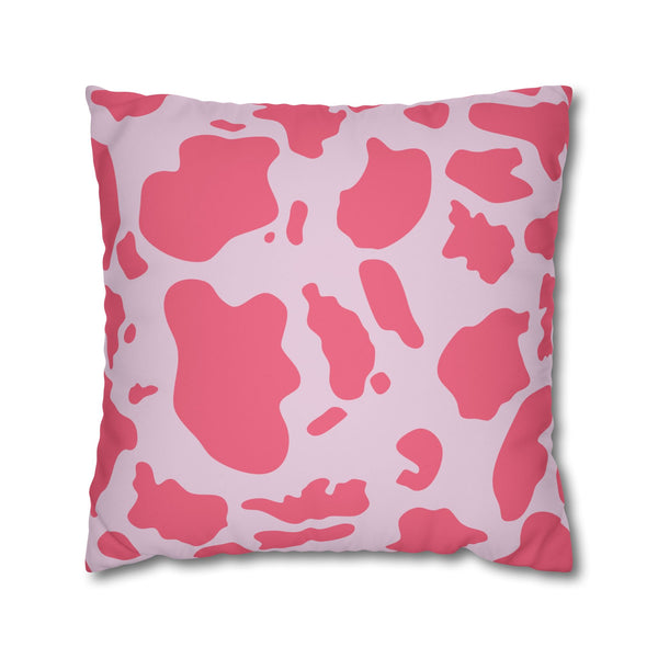 Pink Animal Cow Print Soft Throw Pillow Cover