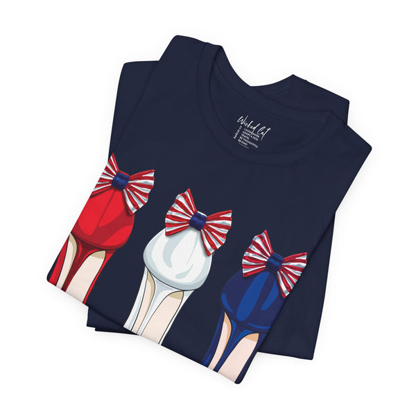 Red White and Blue Stilettos Patriotic Style T-Shirt