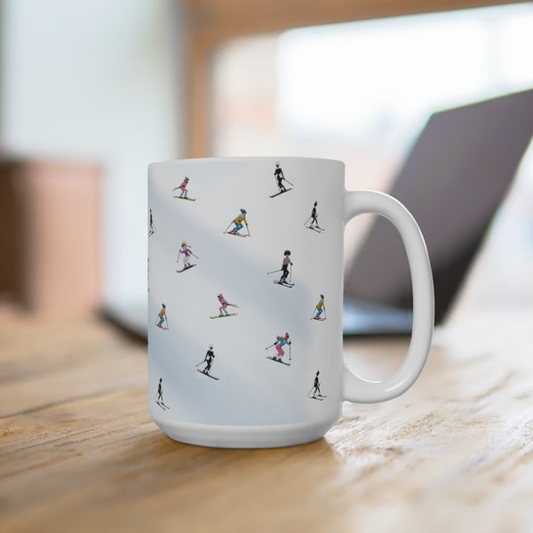 Chic Skiers Winter Mug White 15oz