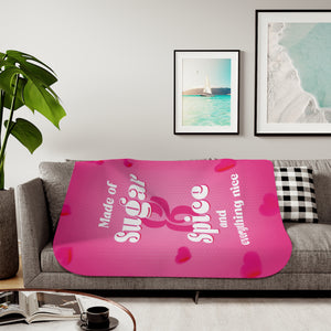 Sugar and Spice Pink Sherpa Baby Blanket