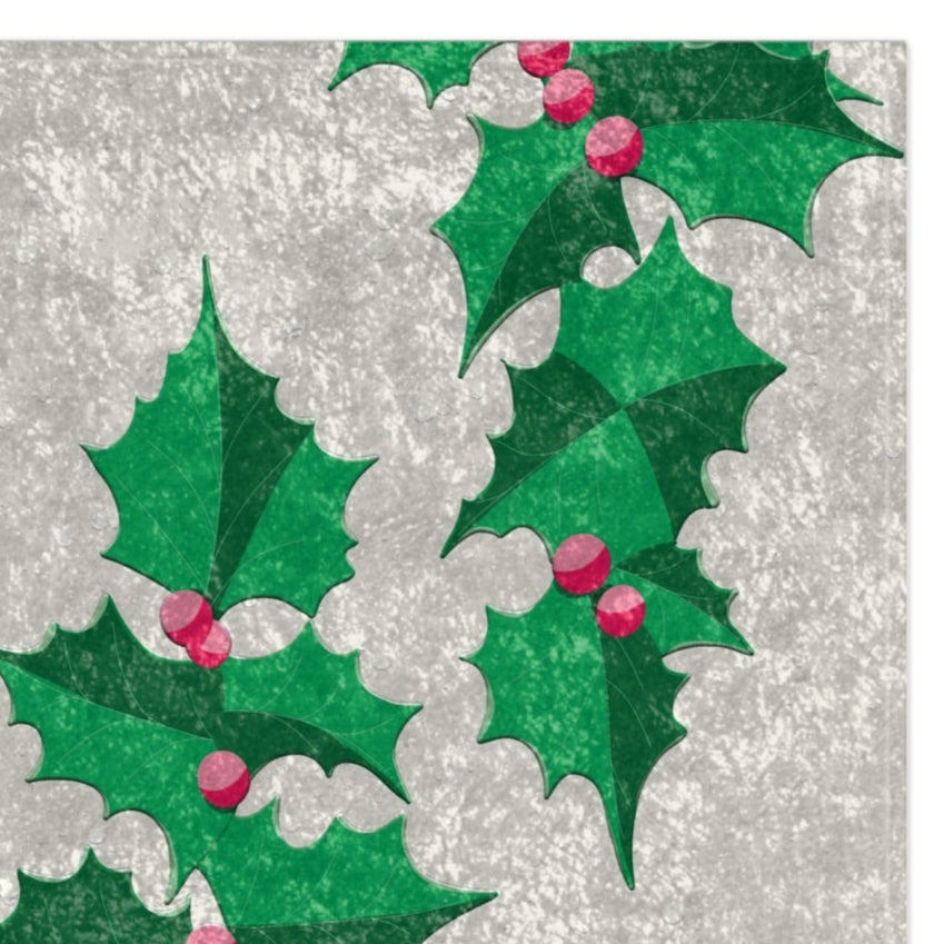 Pastel Ivy Pink and Green Christmas Throw