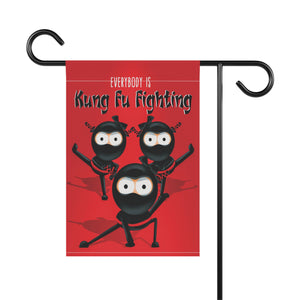 Everybody is Kung Fu Fighting Ninjas Funny Yard Flag