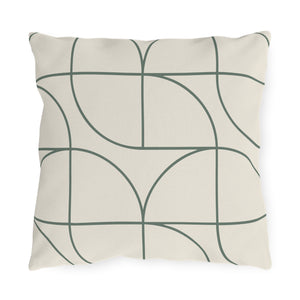 throw pillow with 'Green & White Art Deco' design