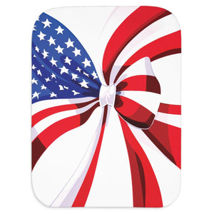 Soft sherpa blanket with 'Little Patriot 4th of July' design