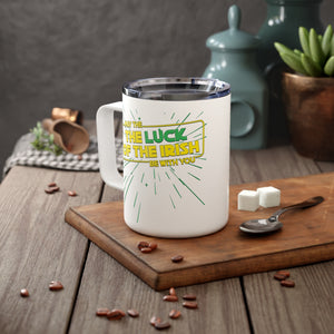 mug with 'Luck of the Irish Star Wars Parody Insulated Travel 10oz' graphic on a white background