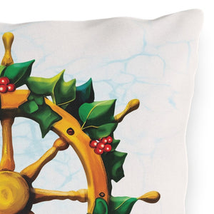 throw pillow with 'Coastal Christmas Outdoor Nautical Christmas Decor' design