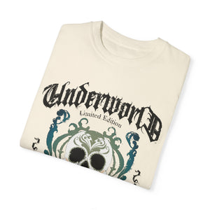 Teal blue t-shirt with 'Tequila Lovers Sugar Skull' design on a white background