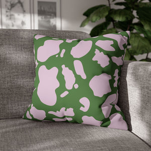 Pink & Green Animal Cow Print Soft Pillow Cover