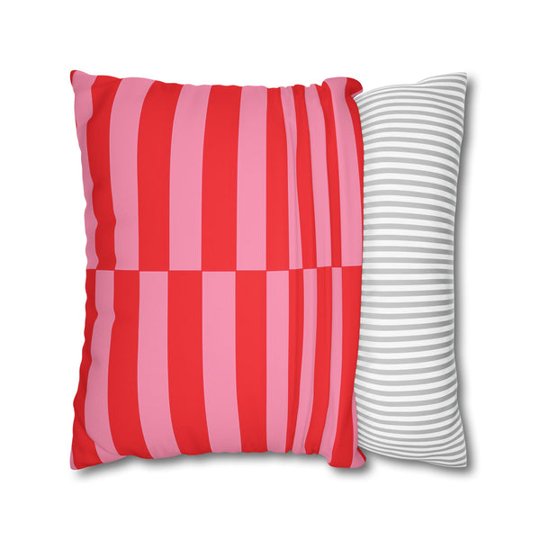 Faux Suede Pillow Cover Pink Candy Cane Holiday Pillow