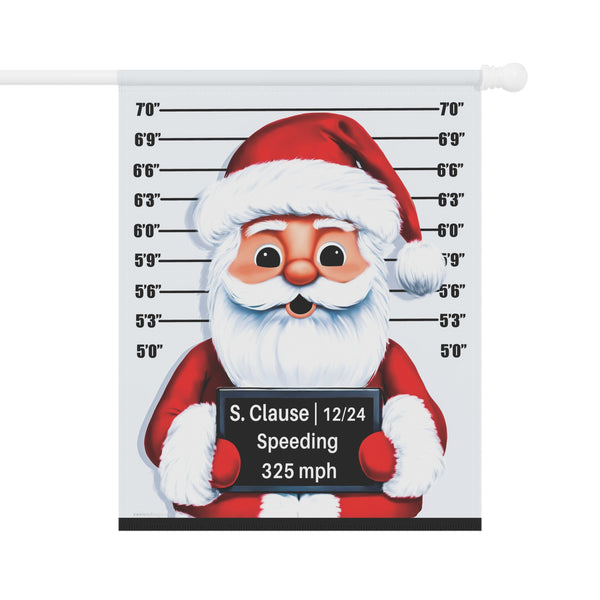 Funny Christmas Flag Santa Mug Shot Outdoor Yard Holiday Decor
