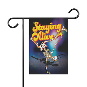Skeleton Staying Alive Halloween Flag