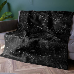 La Vie En Rose Sheet Music Shimmering Black Throw Blanket
