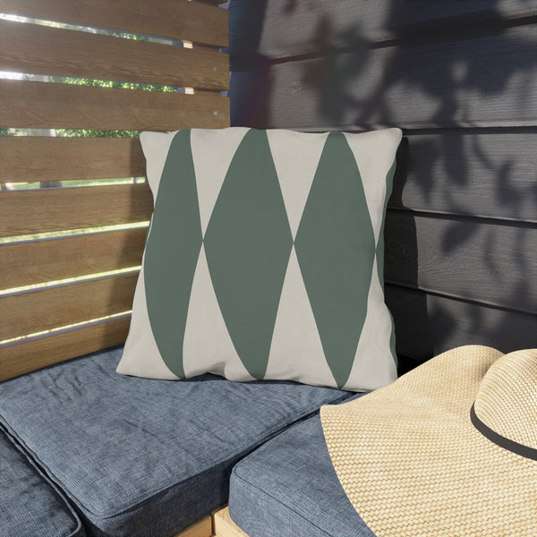 Green Ivory Diamond Indoor Outdoor Throw Pillow