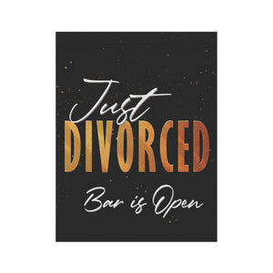 Garden flag with 'Just Divorced Party Funny' design