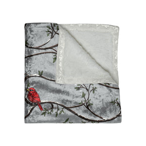 Snow Birds Grey Decorative Throw