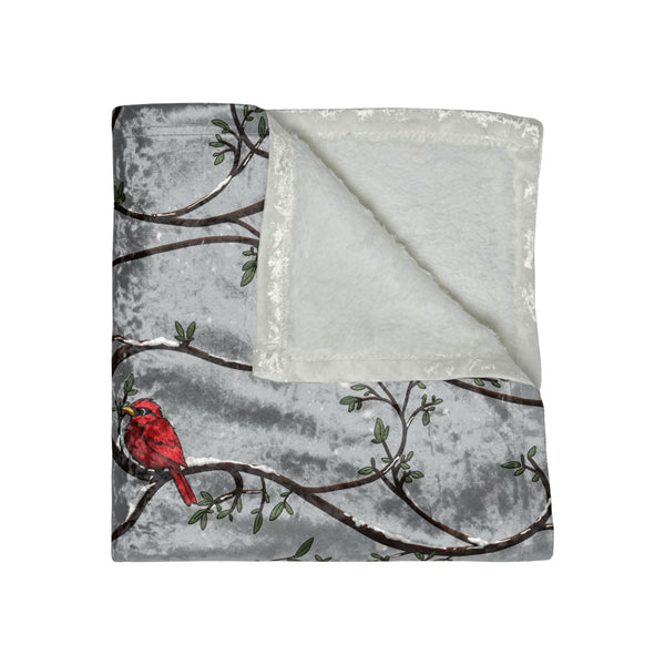 Snow Birds Grey Decorative Throw