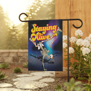 Skeleton Staying Alive Halloween Flag