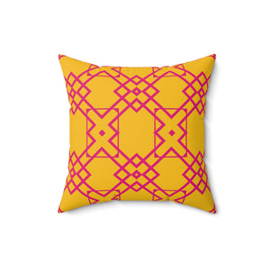 Yellow & Pink Geometric Throw Pillow
