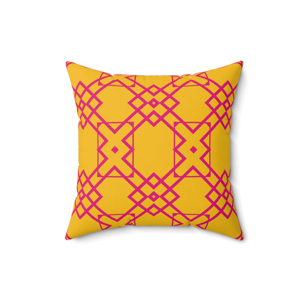 Yellow & Pink Geometric Throw Pillow