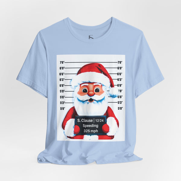 Arrested Santa Mug Shot Funny Christmas T-Shirt