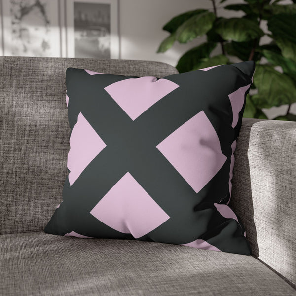 Lavender & Dark Grey Soft Pillow Cover Reversible