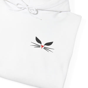 Sand hoodie with embroidered 'Wicked Cat® Embroidered' design on a plain background