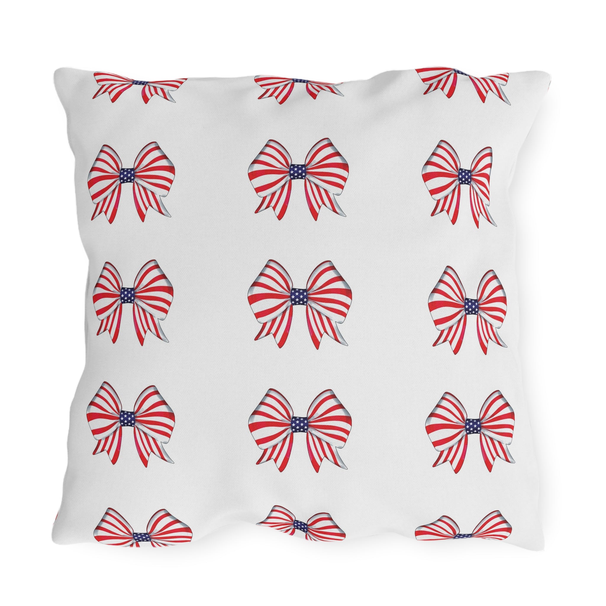 Red White & Blue Indoor Outdoor July 4th Throw Pillow