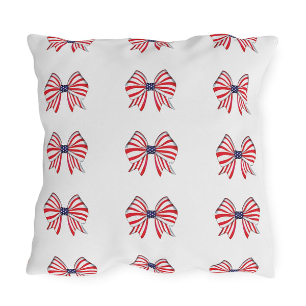 Red White & Blue Indoor Outdoor July 4th Throw Pillow