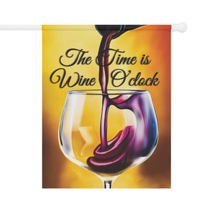 Garden flag with 'It's Wine O'Clock Funny' design