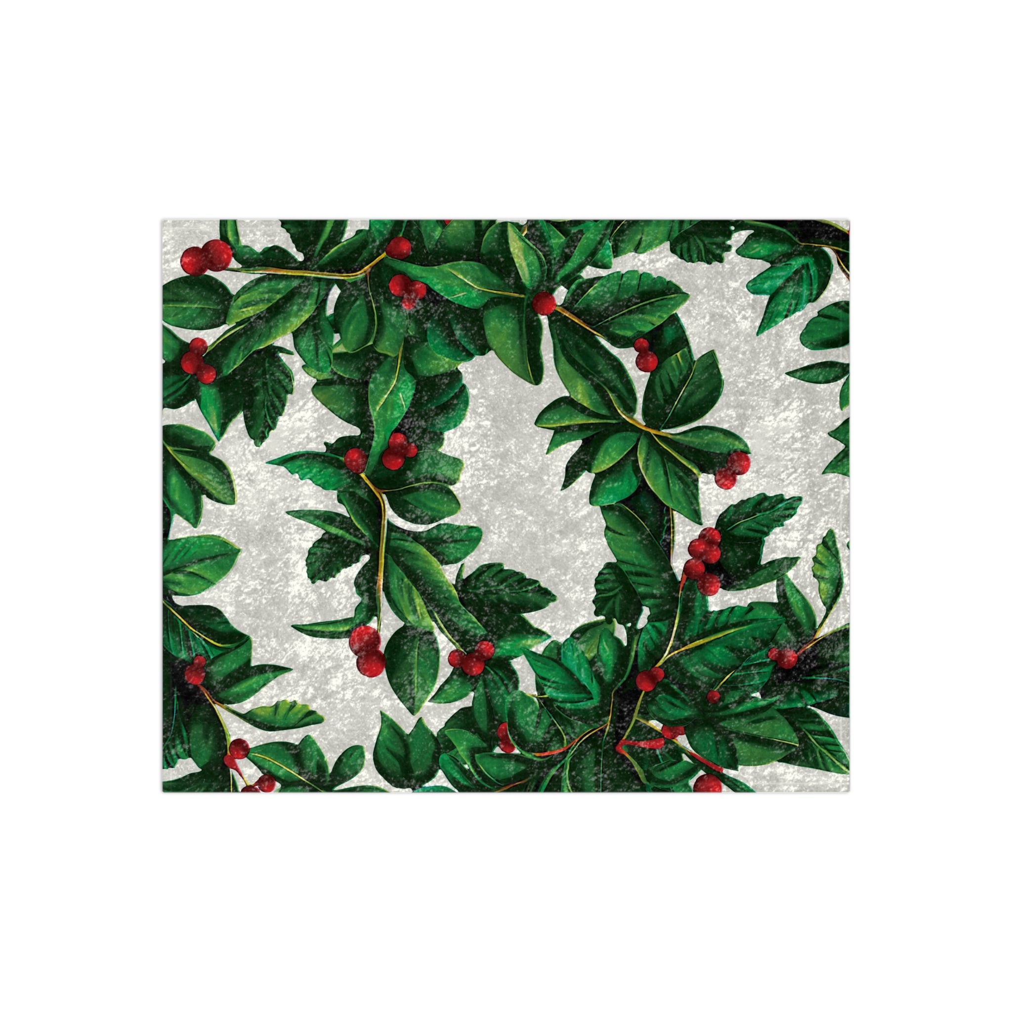 Christmas Wreath Festive Throw Blanket