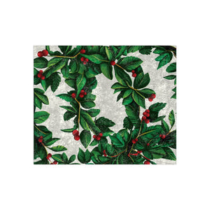 Soft sherpa blanket with 'Christmas Wreath Festive Throw' design