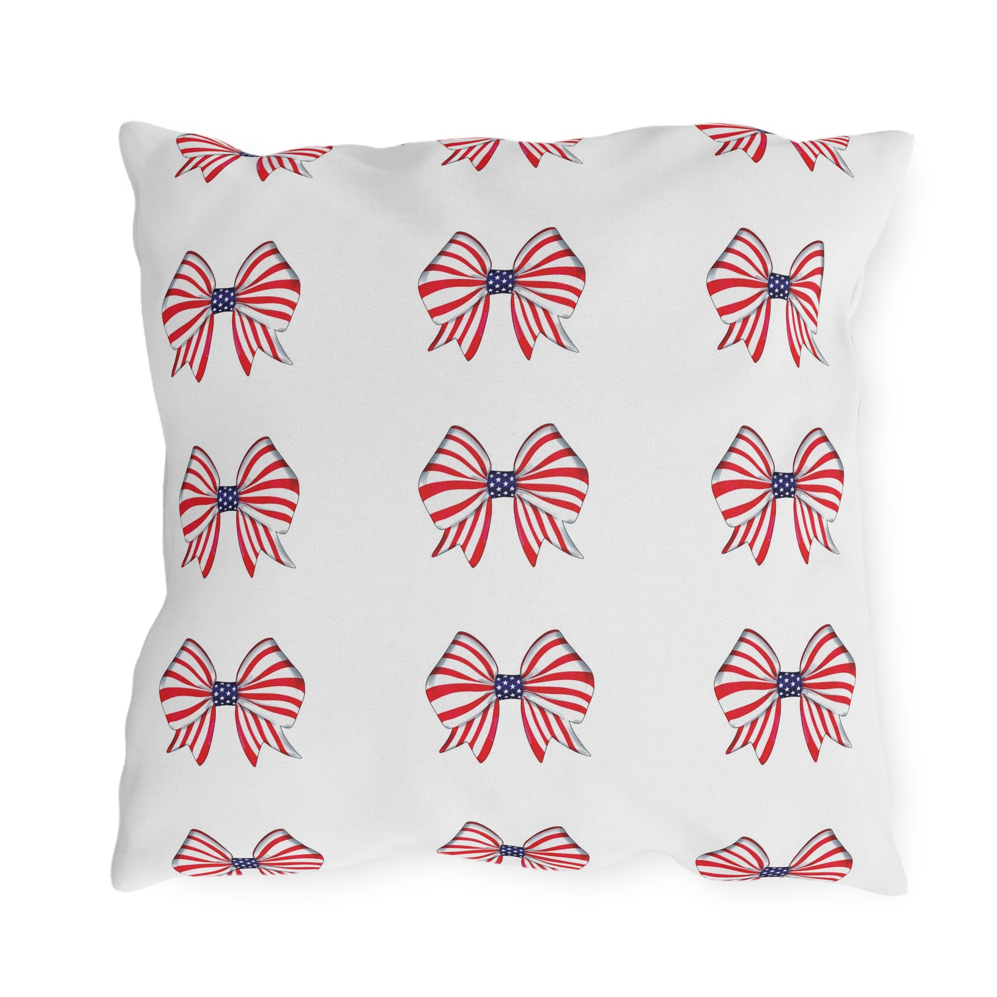 Red White & Blue Indoor Outdoor July 4th Throw Pillow