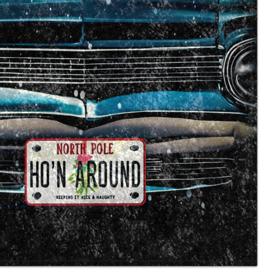 Classic Car Ho'in Around Funny Holiday Throw