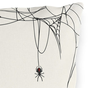 throw pillow with 'Hanging Spider' design