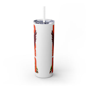 mug with 'Virginia Tech Hokies Football Tumbler 20oz' graphic on a white background