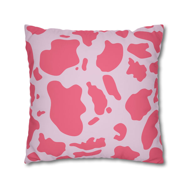 Pink Animal Cow Print Soft Throw Pillow Cover