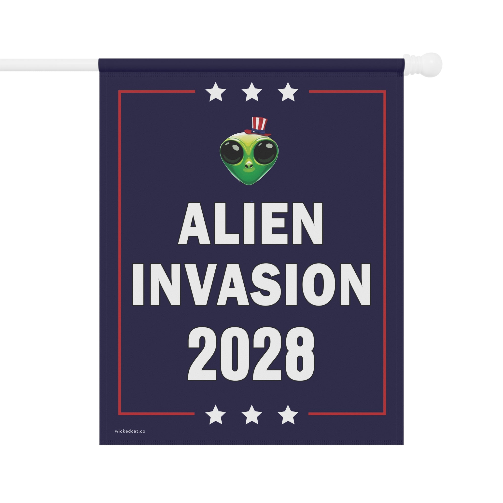 Alien Invasion 2028 Funny Election Flag