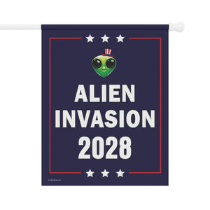 Alien Invasion 2028 Funny Election Flag